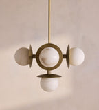 Snowflake Alabaster Orb Chandelier by Bling Lighting Studio