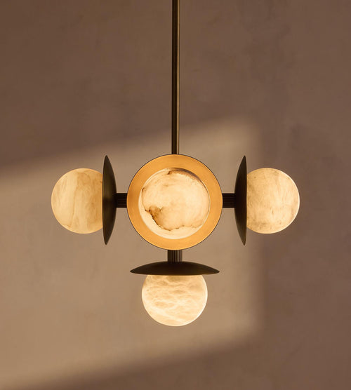 Snowflake Alabaster Orb Chandelier by Bling Lighting Studio