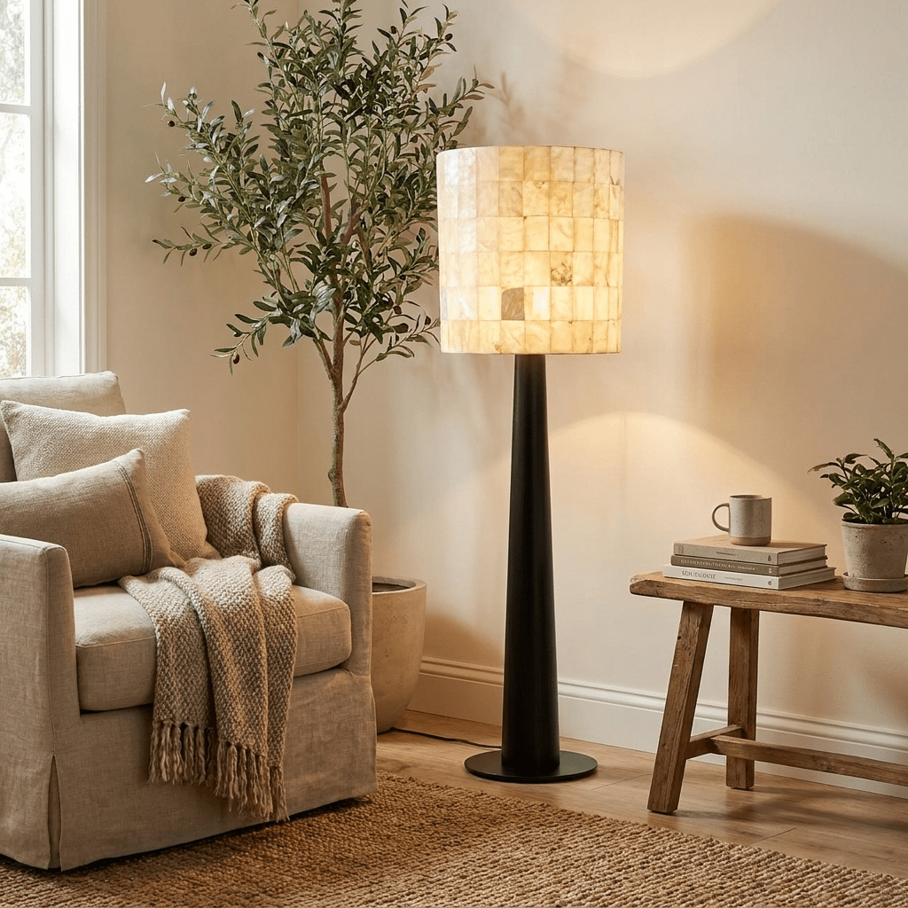 Solavera Alabaster Mosaic Floor Lamp