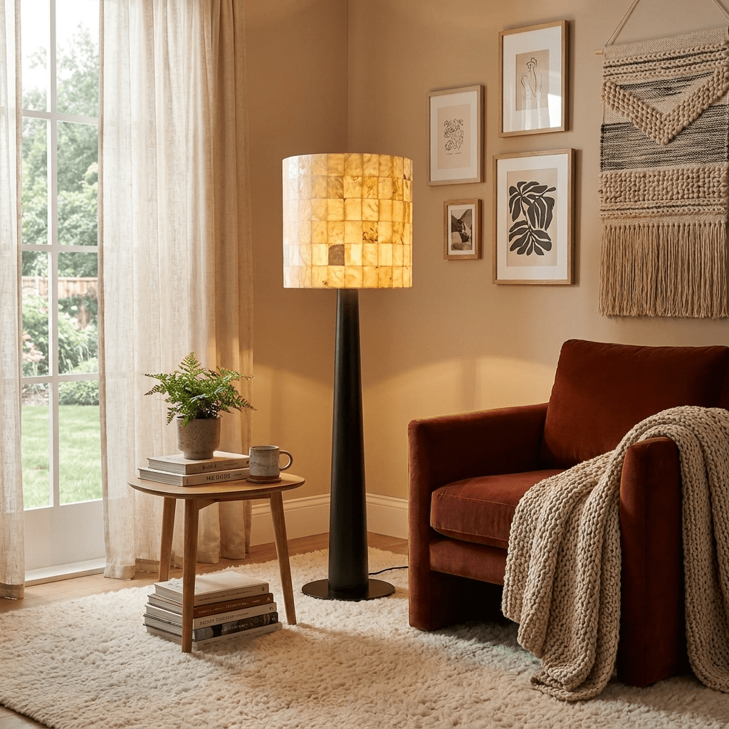 Solavera Alabaster Mosaic Floor Lamp