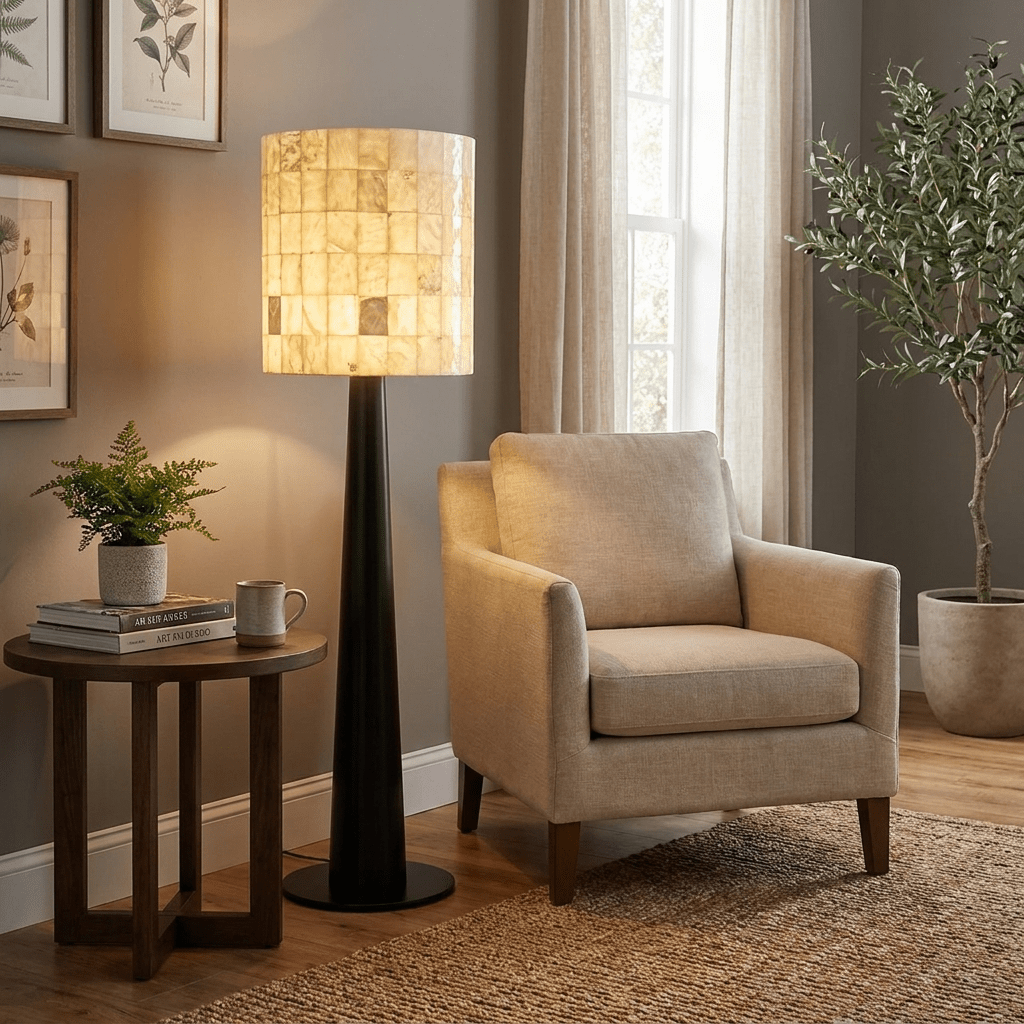Solavera Alabaster Mosaic Floor Lamp