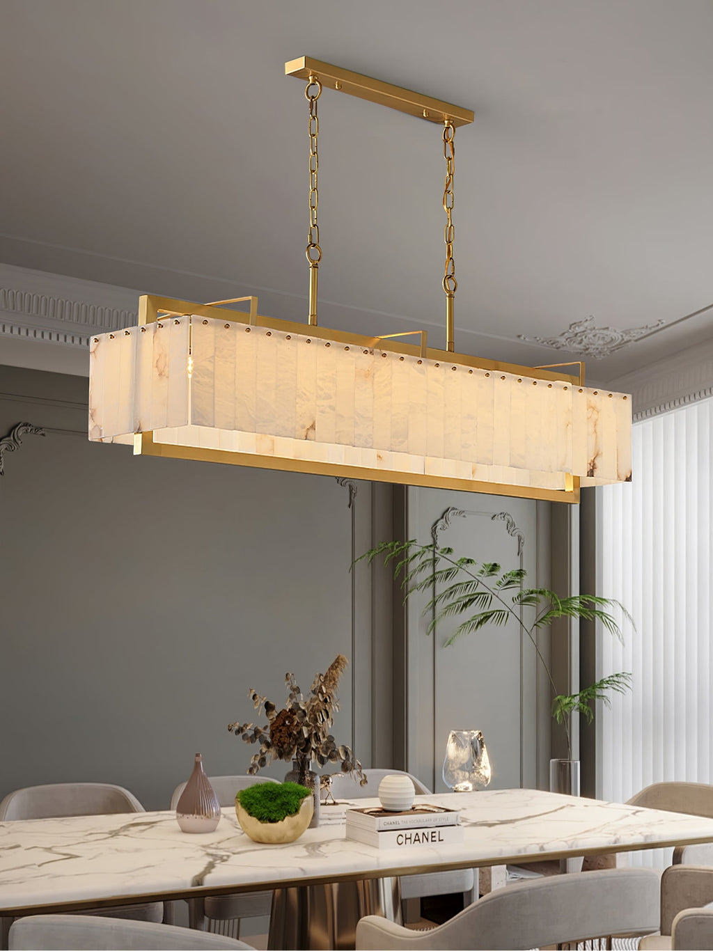 Solstice Alabaster Linear Bar Chandelier product image