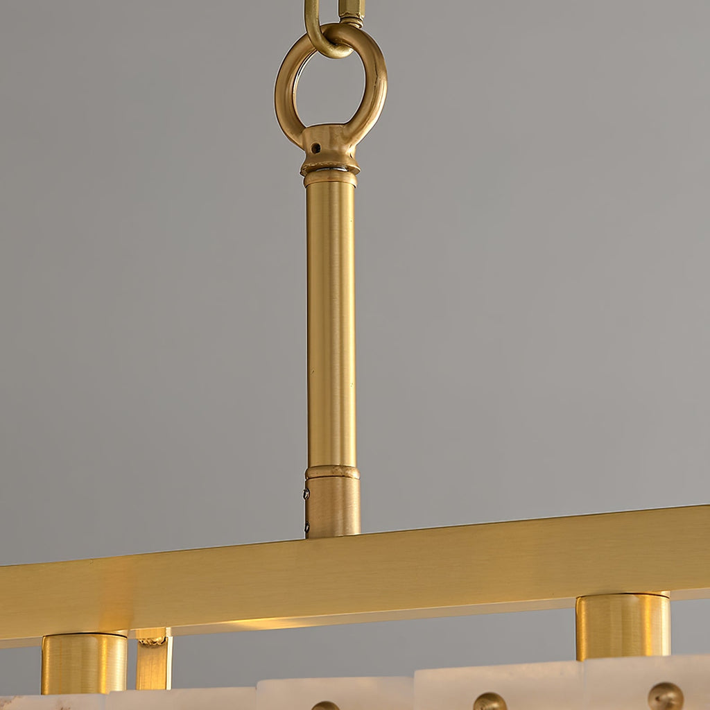 Solstice Alabaster Linear Bar Chandelier detail view