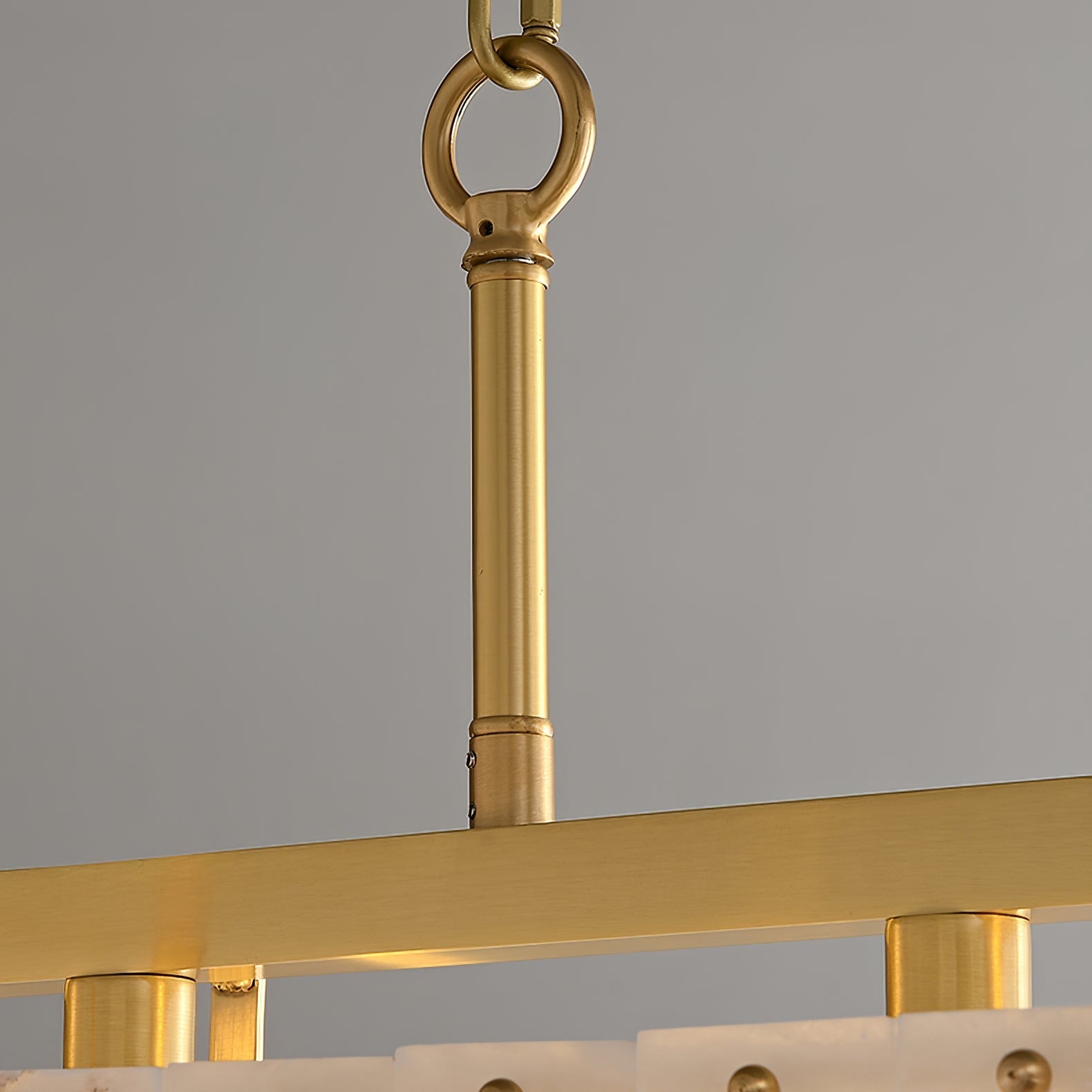 Solstice Alabaster Linear Bar Chandelier detail view