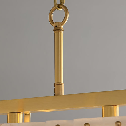 Solstice Alabaster Linear Bar Chandelier detail view