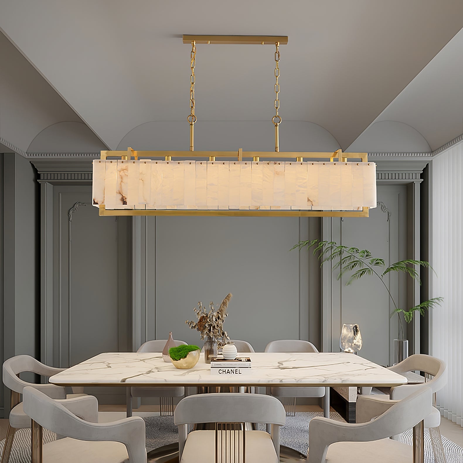 Solstice Alabaster Linear Bar Chandelier product image