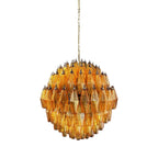 Spherical Murano Poliedri Amber Glass Chandelier product image