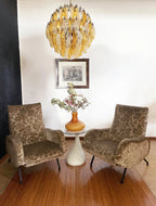 Spherical Murano Poliedri Amber Transparent Glass Chandelier product image