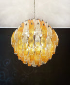 Spherical Murano Poliedri Amber Transparent Glass Chandelier product image