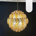 Spherical Murano Poliedri Amber Transparent Glass Chandelier product image