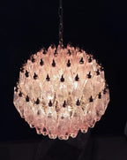 Spherical Murano Poliedri Pink Glass Chandelier product image