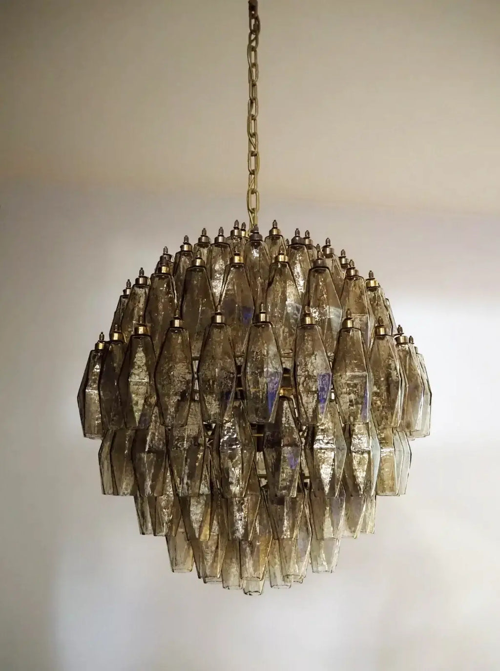 Spherical Murano Poliedri Smoked Glass Chandelier product image