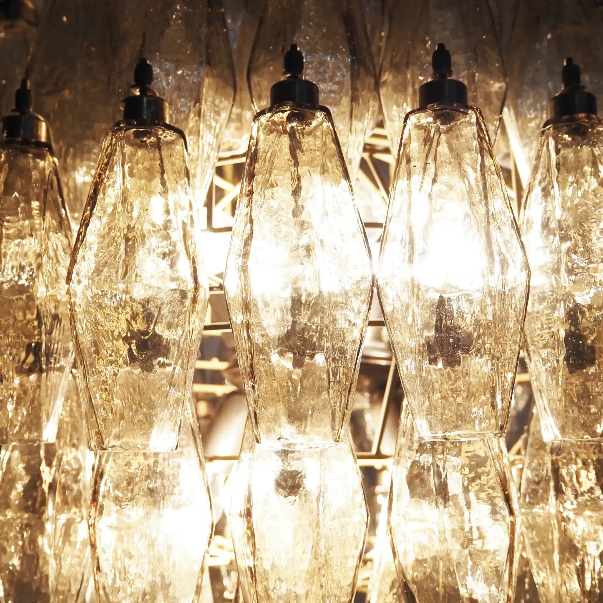 Spherical Murano Poliedri Smoked Glass Chandelier product image