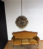 Spherical Murano Poliedri Smoked Glass Chandelier product image