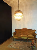 Spherical Murano Poliedri Smoked Glass Chandelier product image