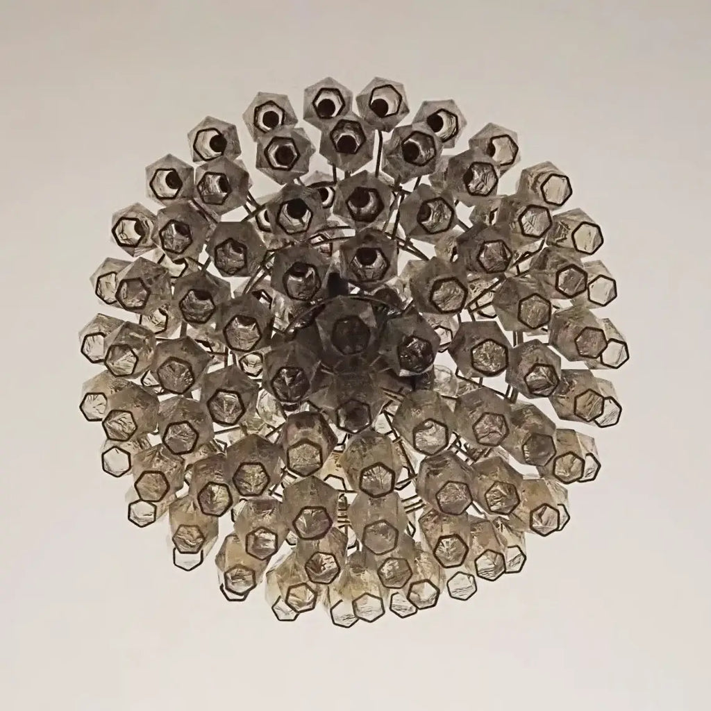 Spherical Murano Poliedri Smoked Glass Chandelier product image