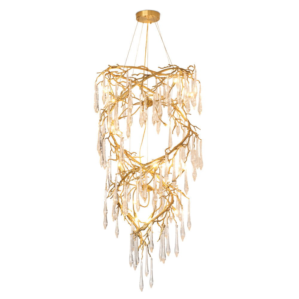 Spiral Branch Crystal Chandelier by Bling Lighting Studio