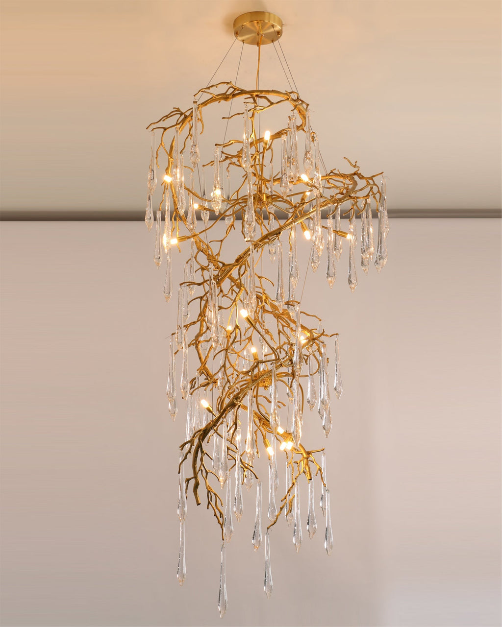Spiral Branch Crystal Chandelier by Bling Lighting Studio