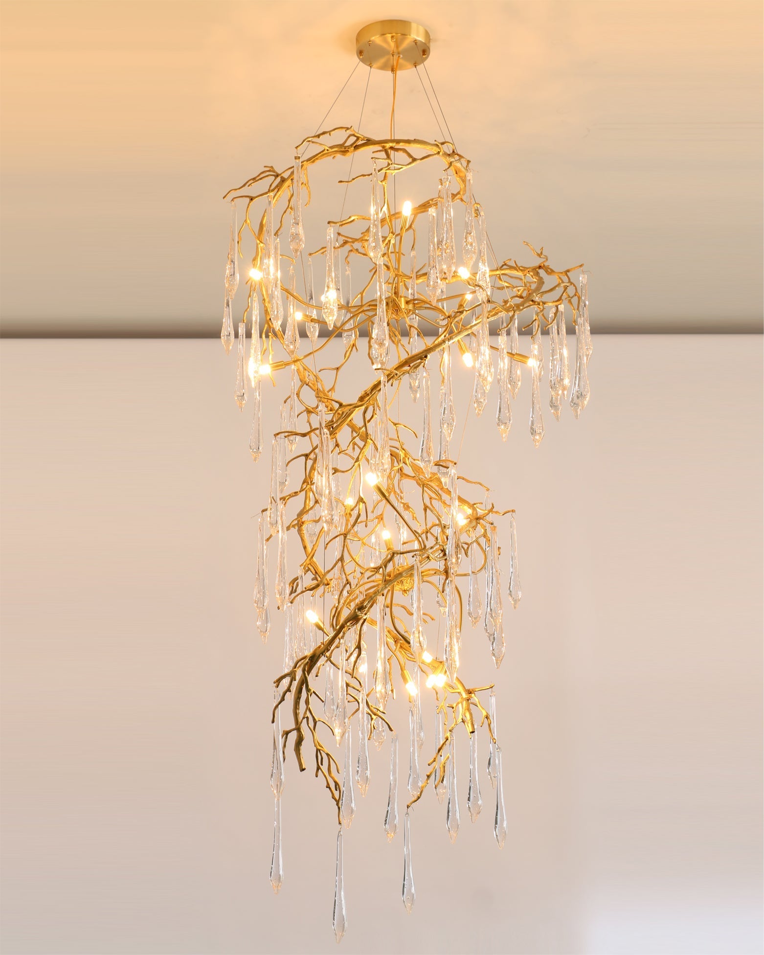 Spiral Branch Crystal Chandelier by Bling Lighting Studio
