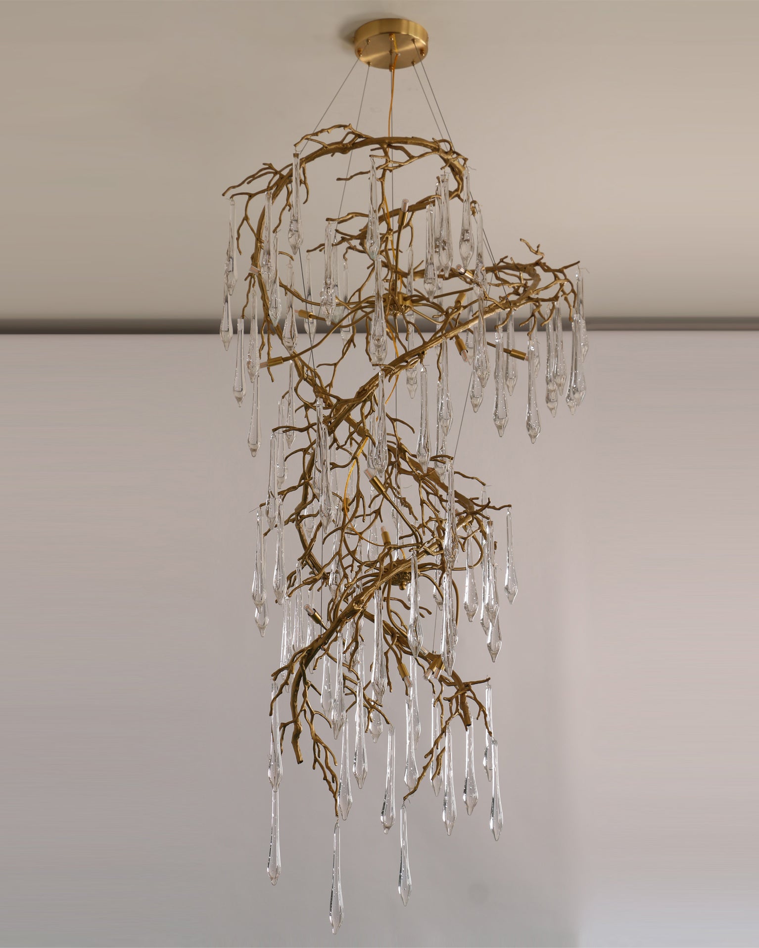 Spiral Branch Crystal Chandelier by Bling Lighting Studio