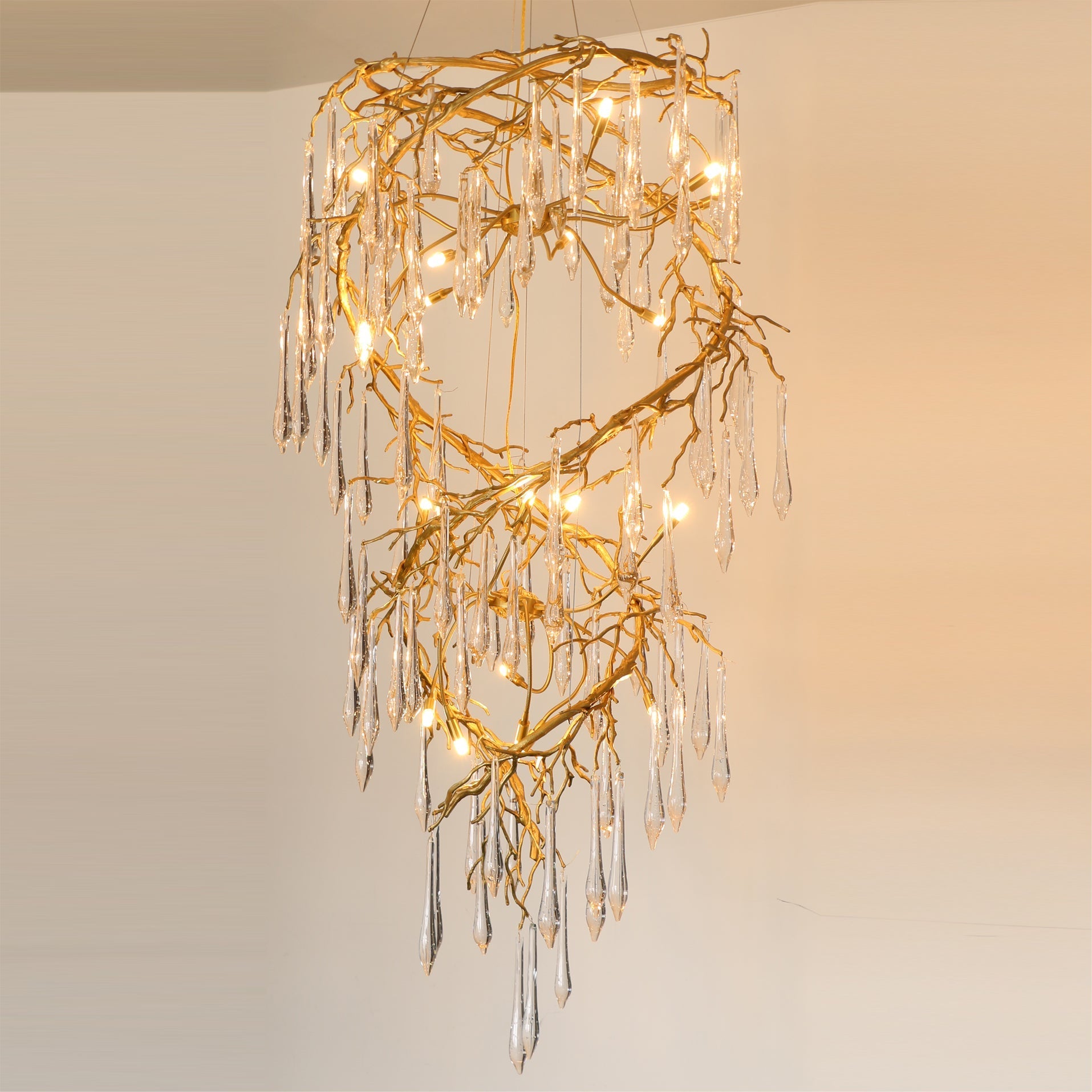 Spiral Branch Crystal Chandelier by Bling Lighting Studio