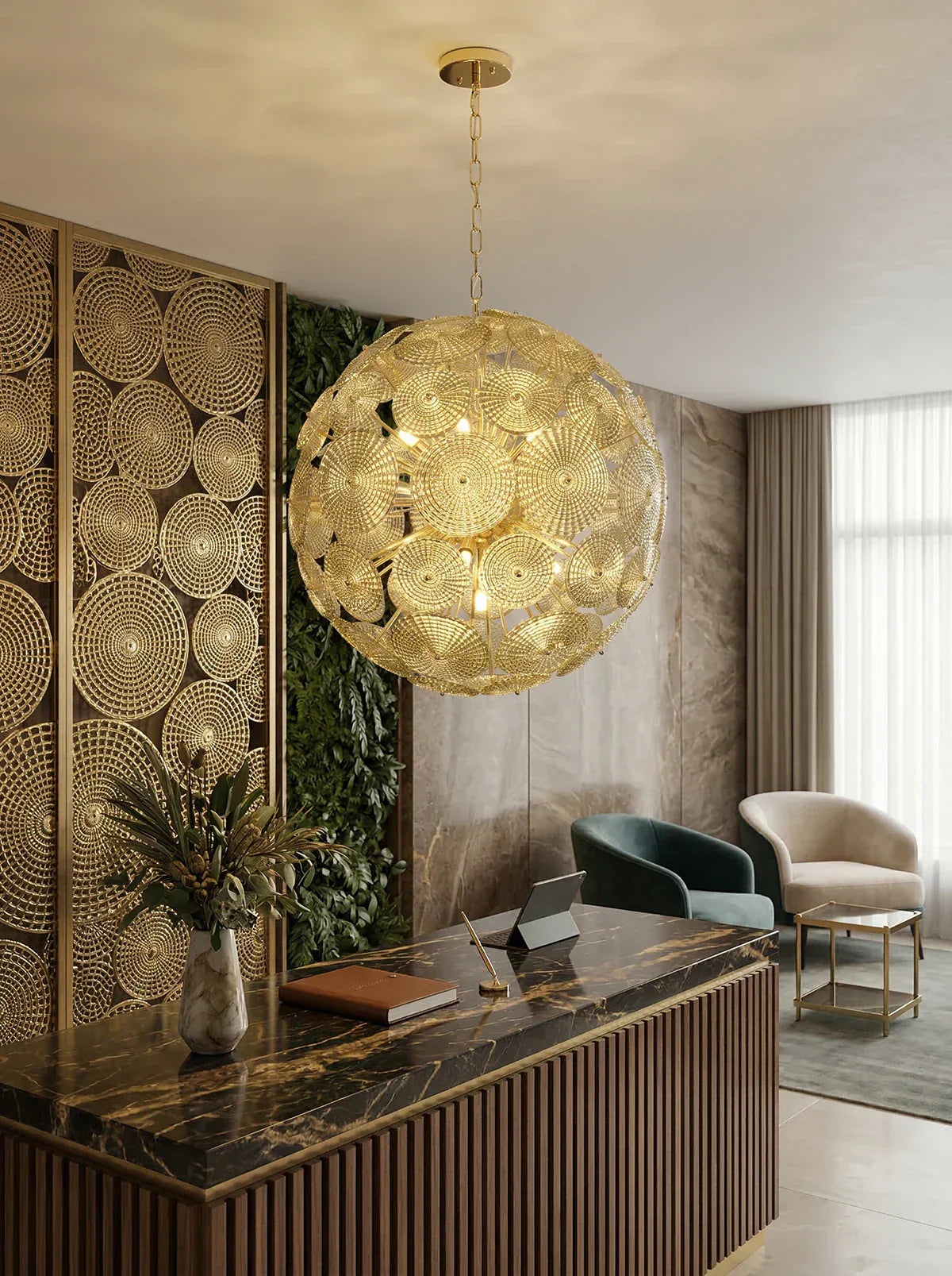 Sputnik Sphere Glass Disc Chandelier product image