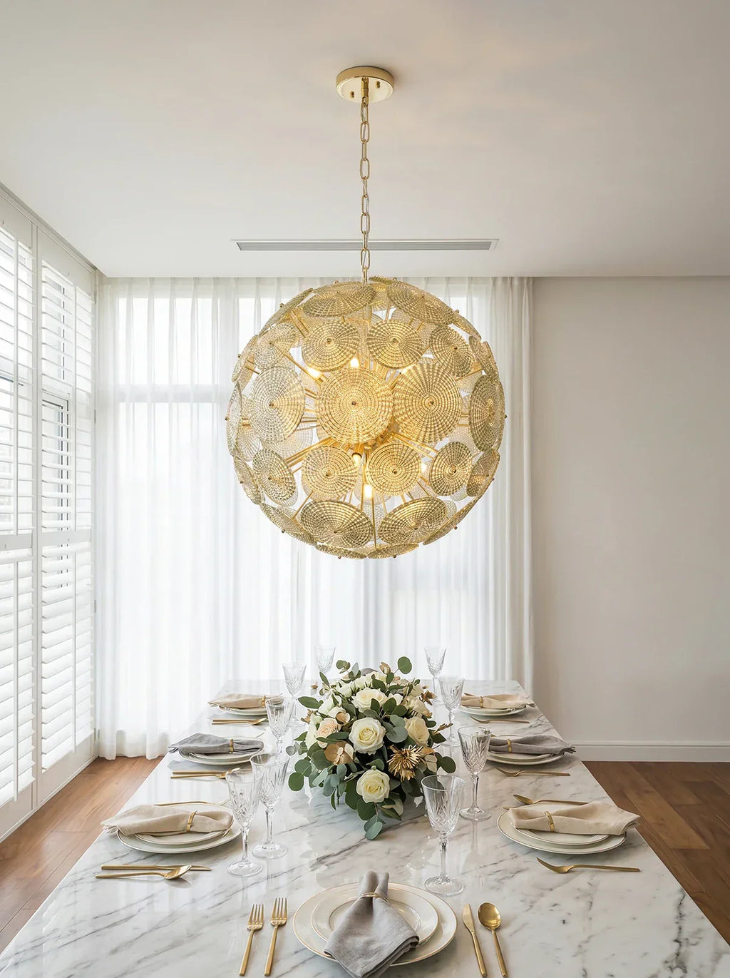 Sputnik Sphere Glass Disc Chandelier additional product view