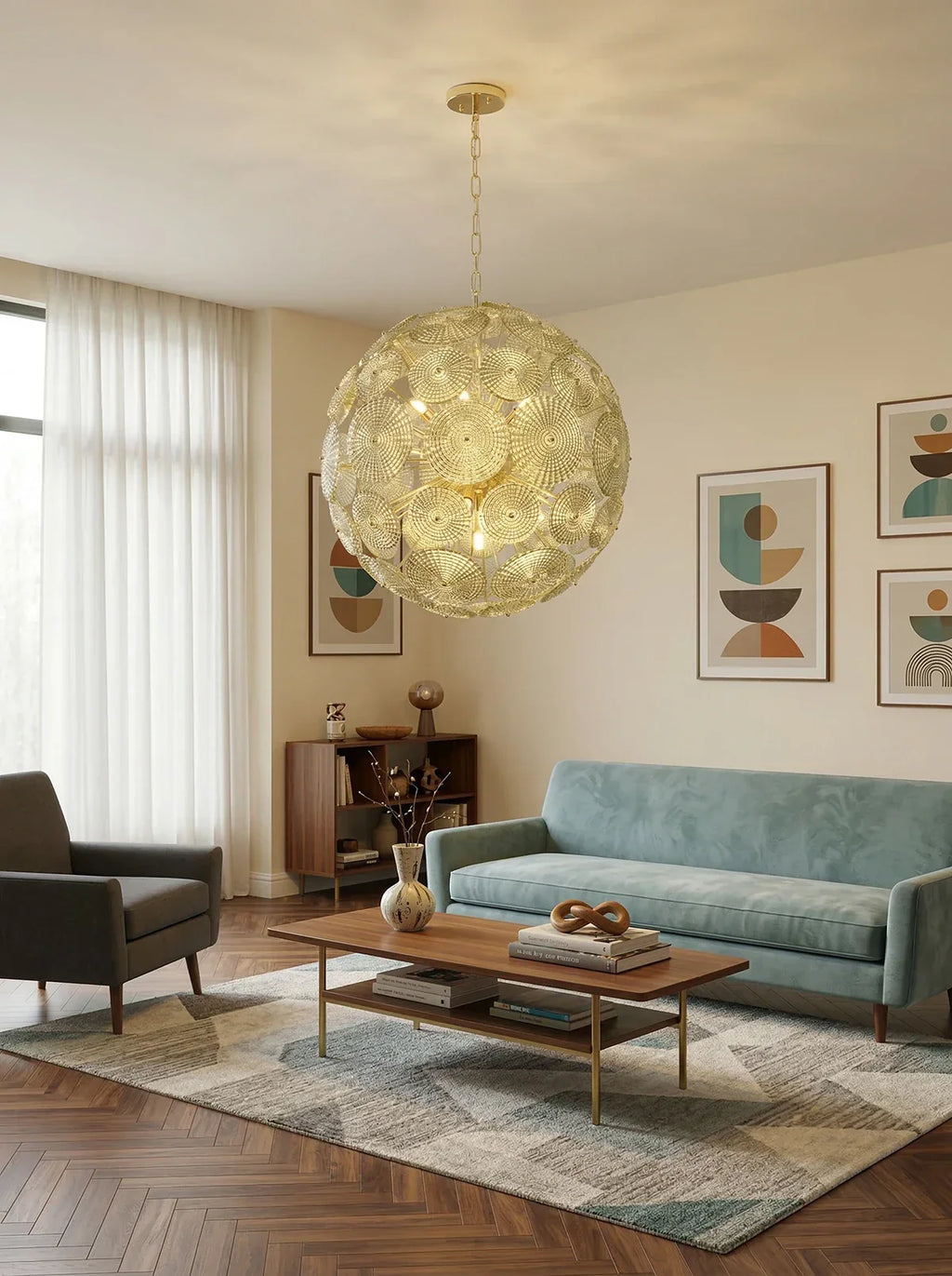 Sputnik Sphere Glass Disc Chandelier product image