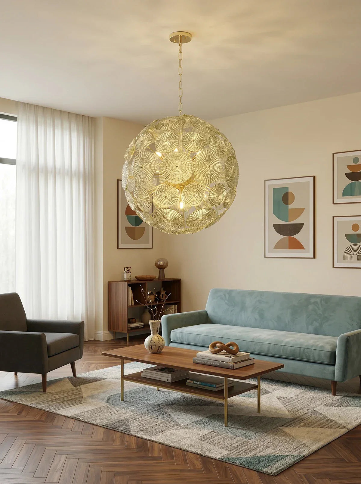 Sputnik Sphere Glass Disc Chandelier product image