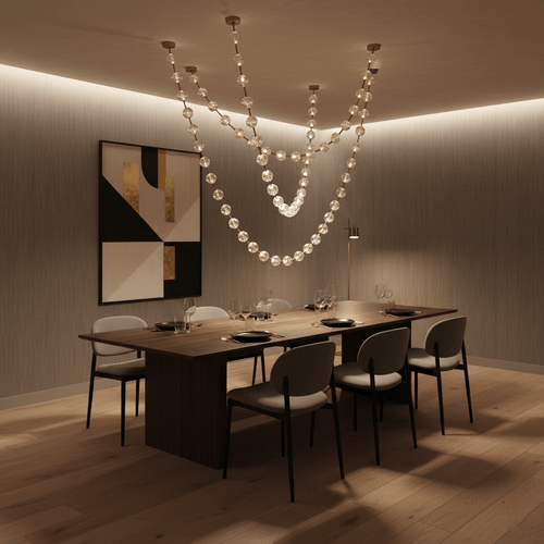 Strand Necklace Chandelier lighting by Bling Lighting Studio