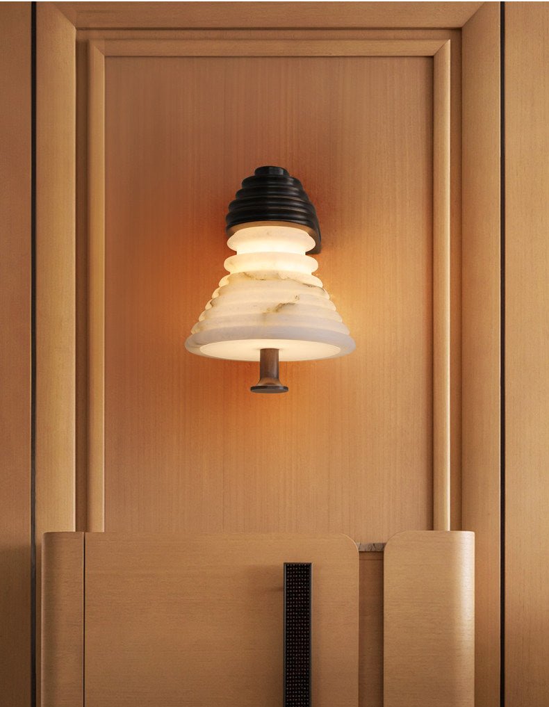 Strata Alabaster Wall Lamp by Bling Lighting Studio