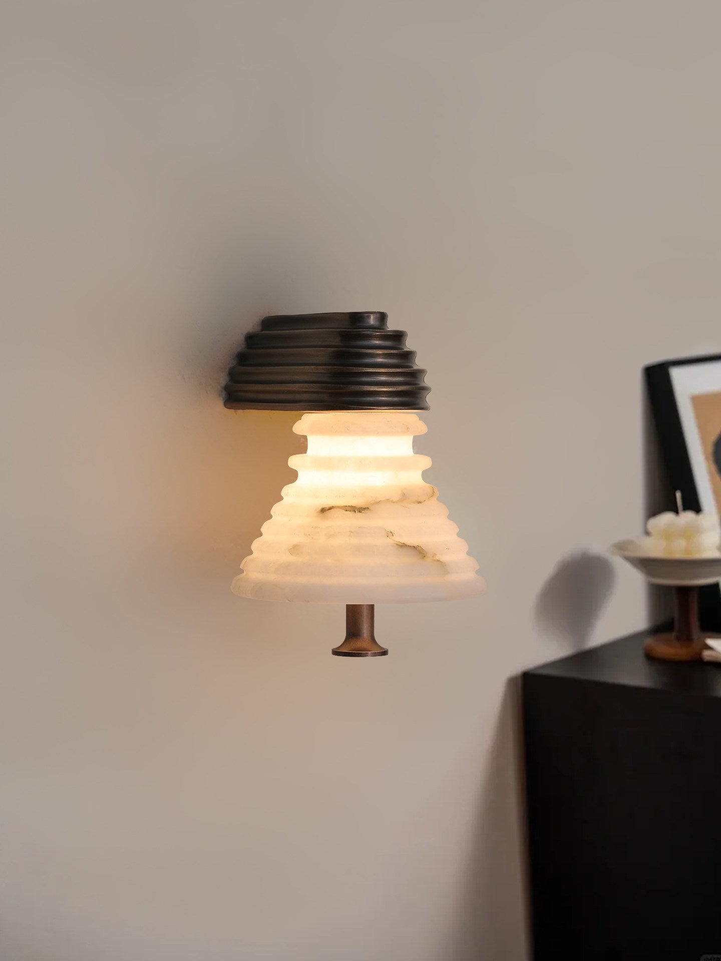Strata Alabaster Wall Lamp by Bling Lighting Studio