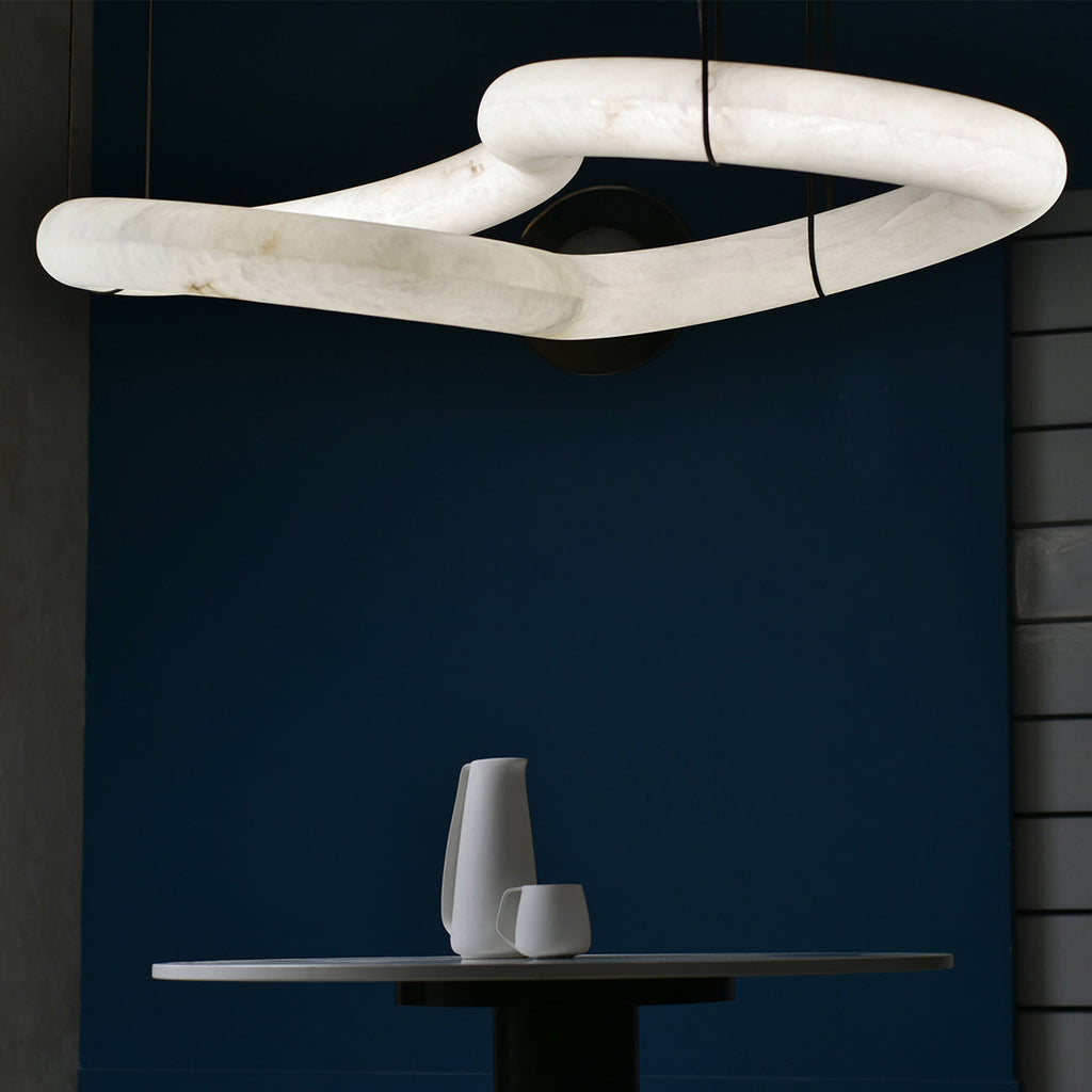 Streamlined Alabaster Pendant Lamp by Bling Lighting Studio