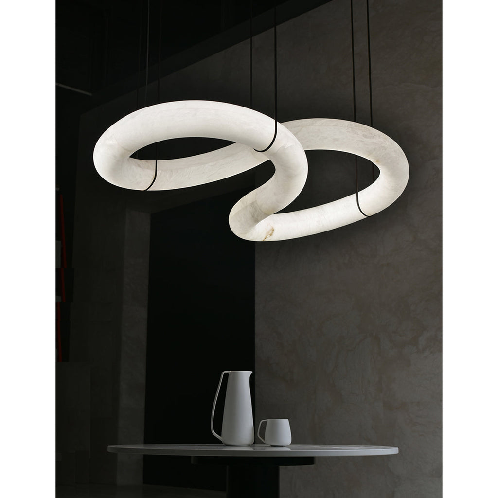 Streamlined Alabaster Pendant Lamp by Bling Lighting Studio