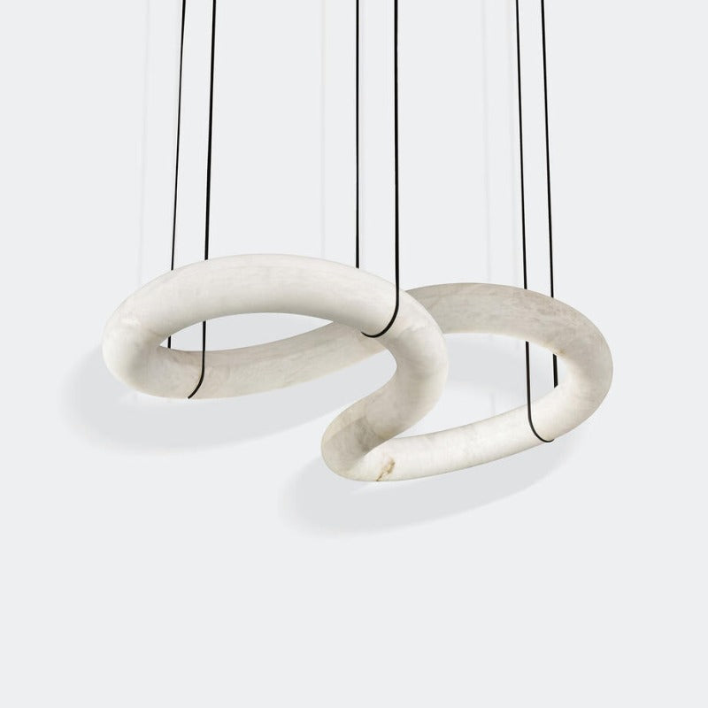 Streamlined Alabaster Pendant Lamp by Bling Lighting Studio
