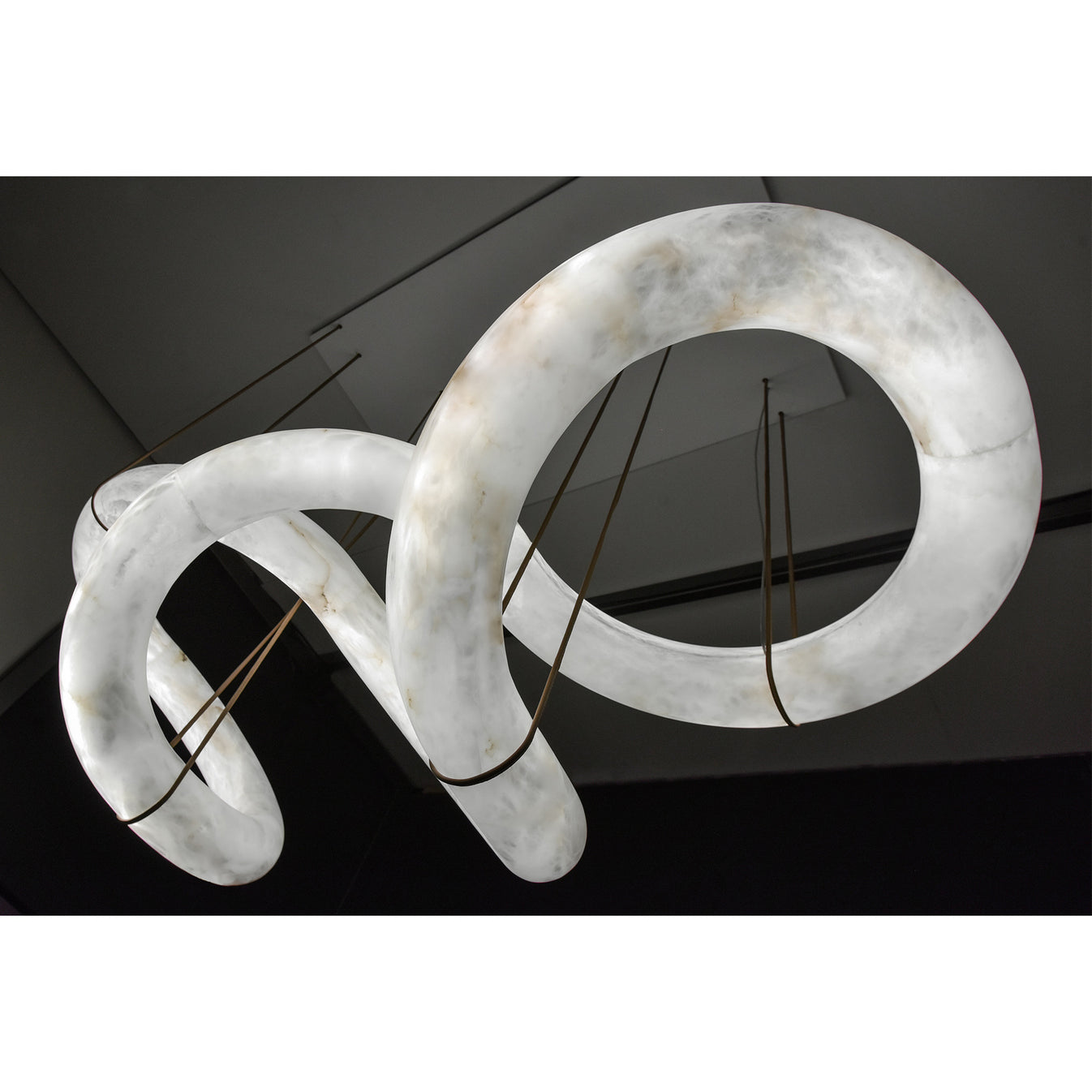 Streamlined Alabaster Pendant Lamp by Bling Lighting Studio