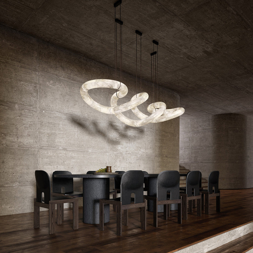 Streamlined Alabaster Pendant Lamp by Bling Lighting Studio
