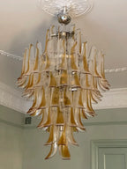 Stunning Murano Amber Glass Petals Chandelier product image
