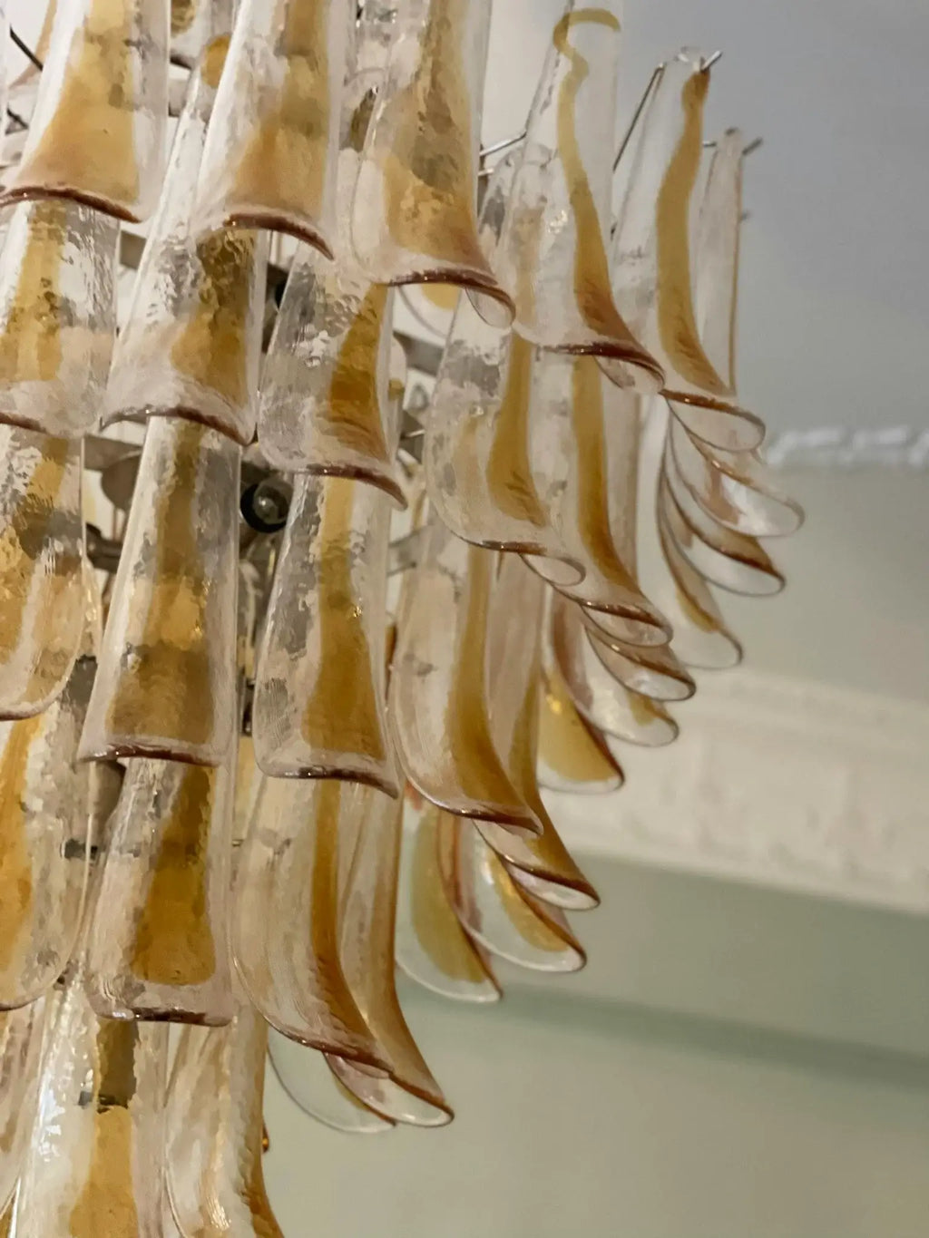 Stunning Murano Amber Glass Petals Chandelier product image