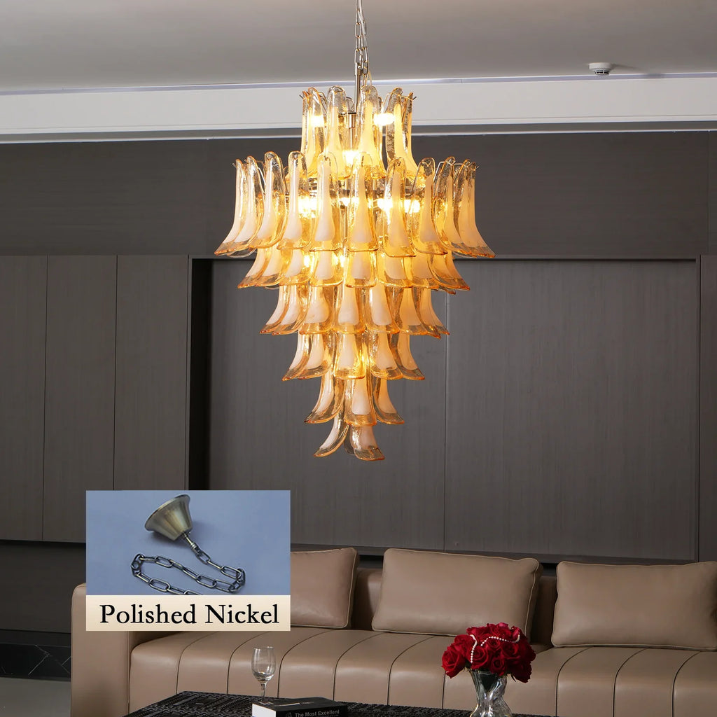 Stunning Murano Amber Petals Chandelier product image