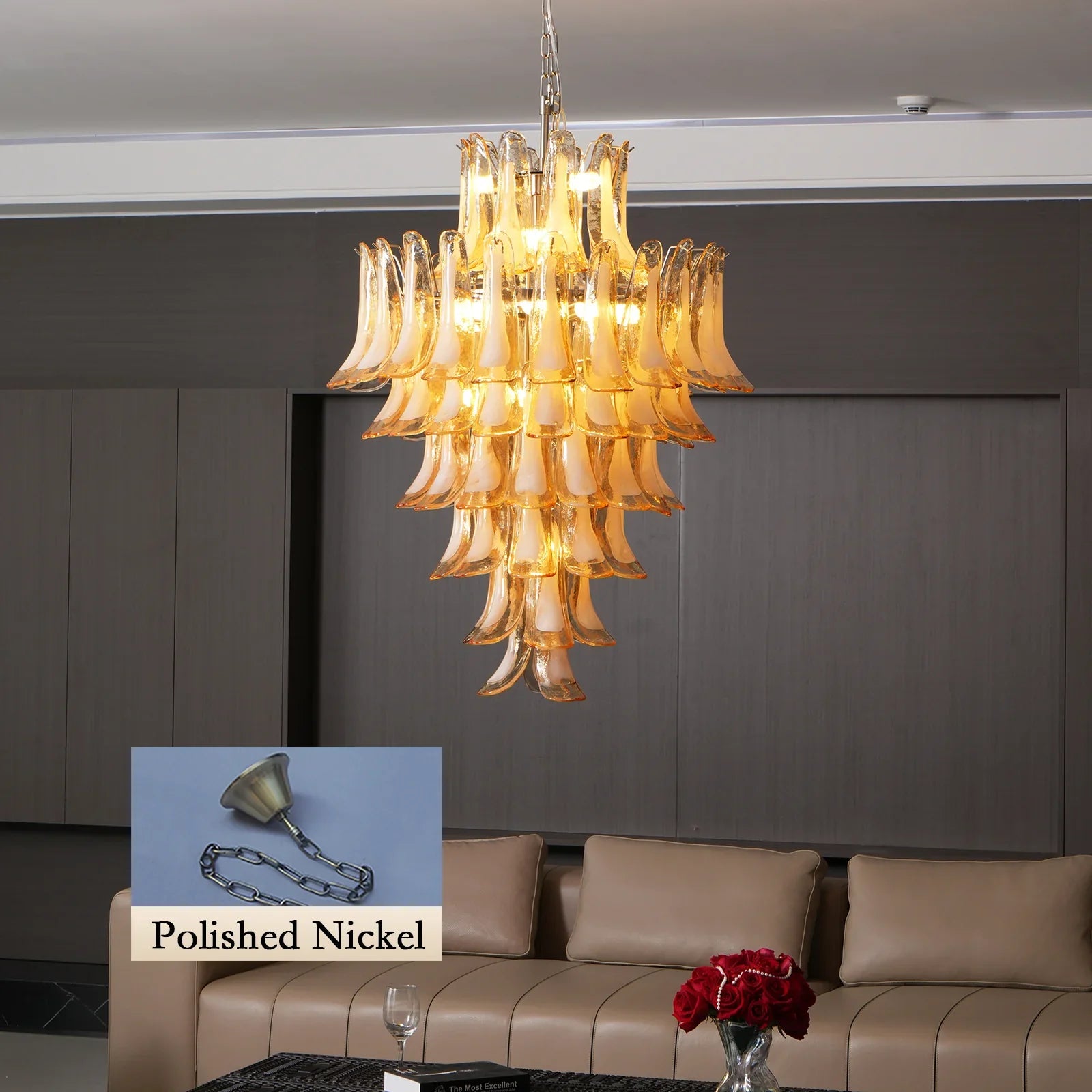Stunning Murano Amber Petals Chandelier product image