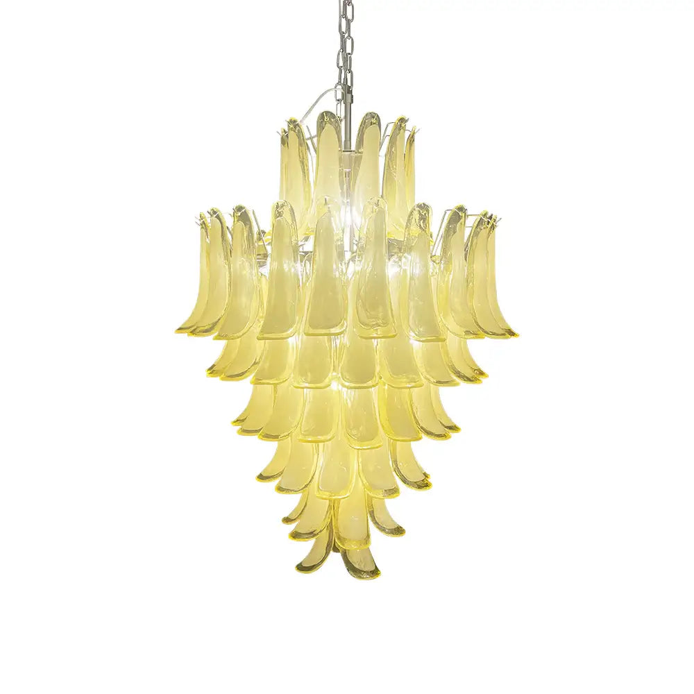 Stunning Murano Caramel Glass Petals Chandelier by Bling Lighting Studio