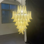 Stunning Murano Caramel Glass Petals Chandelier detail view