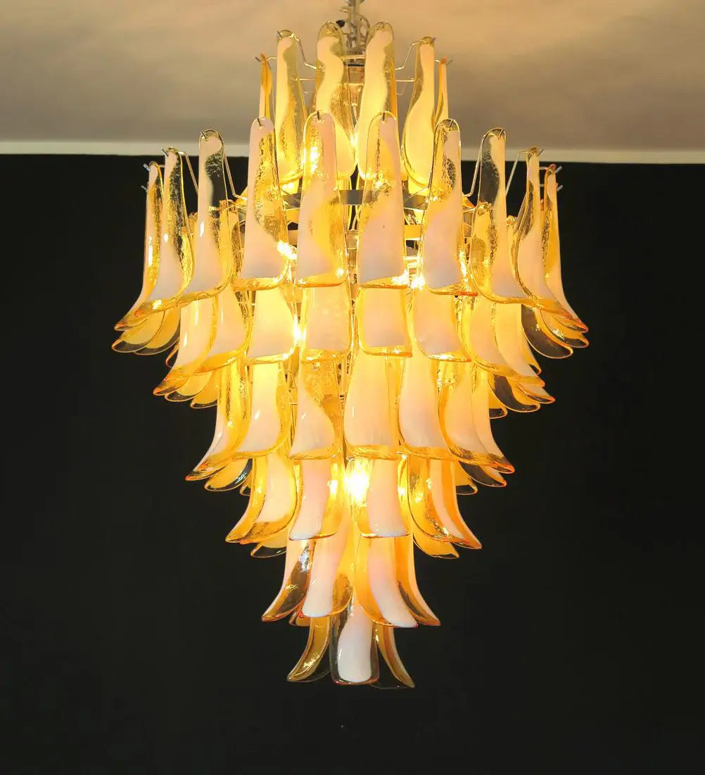 Stunning Murano Caramel Glass Petals Chandelier product image