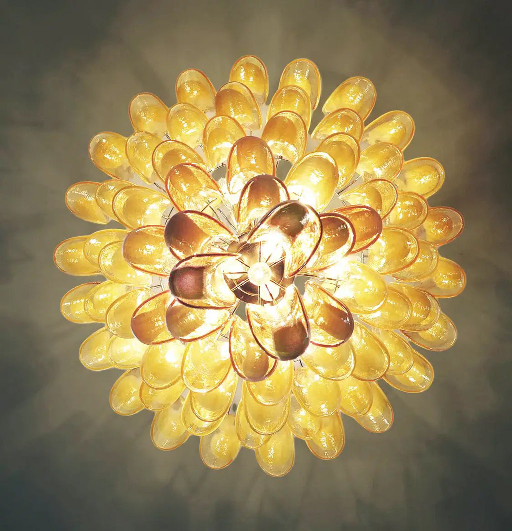 Stunning Murano Caramel Glass Petals Chandelier product image