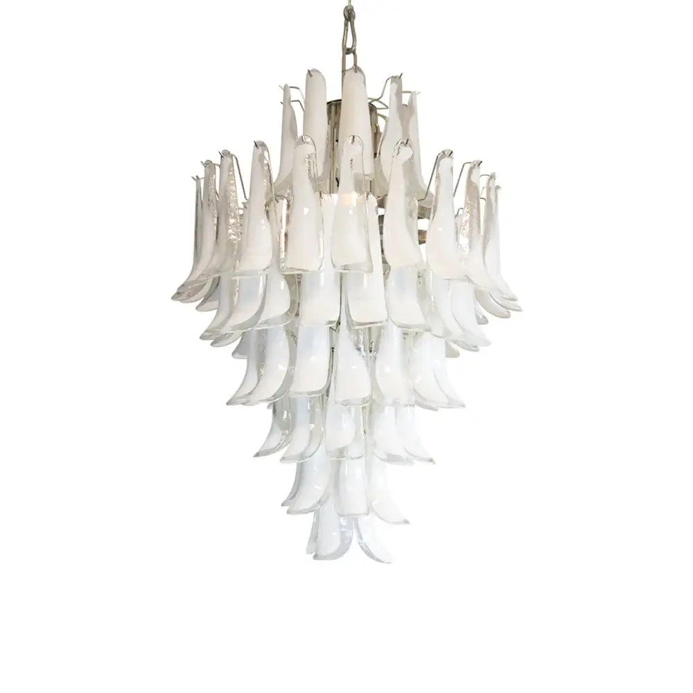 Stunning Murano White Glass Petals Chandelier product image