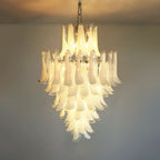 Stunning Murano White Glass Petals Chandelier product image