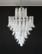 Stunning Murano White Glass Petals Chandelier product image