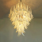 Stunning Murano White Glass Petals Chandelier product image