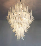 Stunning Murano White Glass Petals Chandelier product image